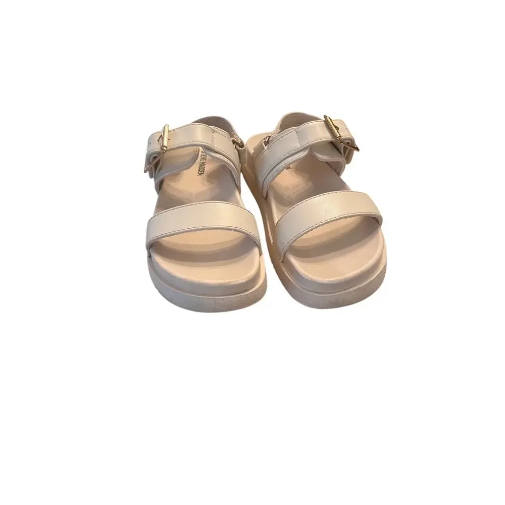 Steve Madden Girl's 2 Jwinie-i Platform Strap-Back Sandals Bone